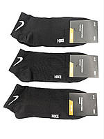 Мужские спортивные короткие носки "N", летние, стрейчевые, однотонные, хлопок. 41-45 12 пар\уп. черные