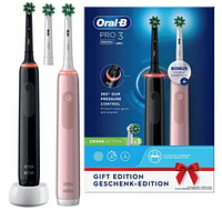 Набір електричних зубних щіток Braun Oral-B Pro 3 3900N Black+Pink (D505.533.3H) Б5076