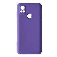 Чехол для ZTE Blade A31 2021 (SOFT Silicone Case) сиреневый цвет с микрофиброй