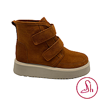 Черевики жіночі зимові з замши рудого кольору “Style Shoes”, фото 2