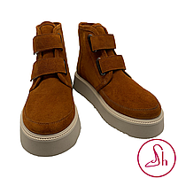 Черевики жіночі зимові з замши рудого кольору “Style Shoes”, фото 3