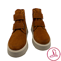 Черевики жіночі зимові з замши рудого кольору “Style Shoes”, фото 5