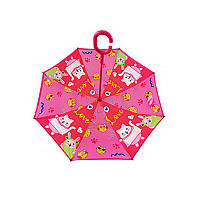 Тор! Детский зонт наоборот Up-Brella Lucky Cat-Rose Red