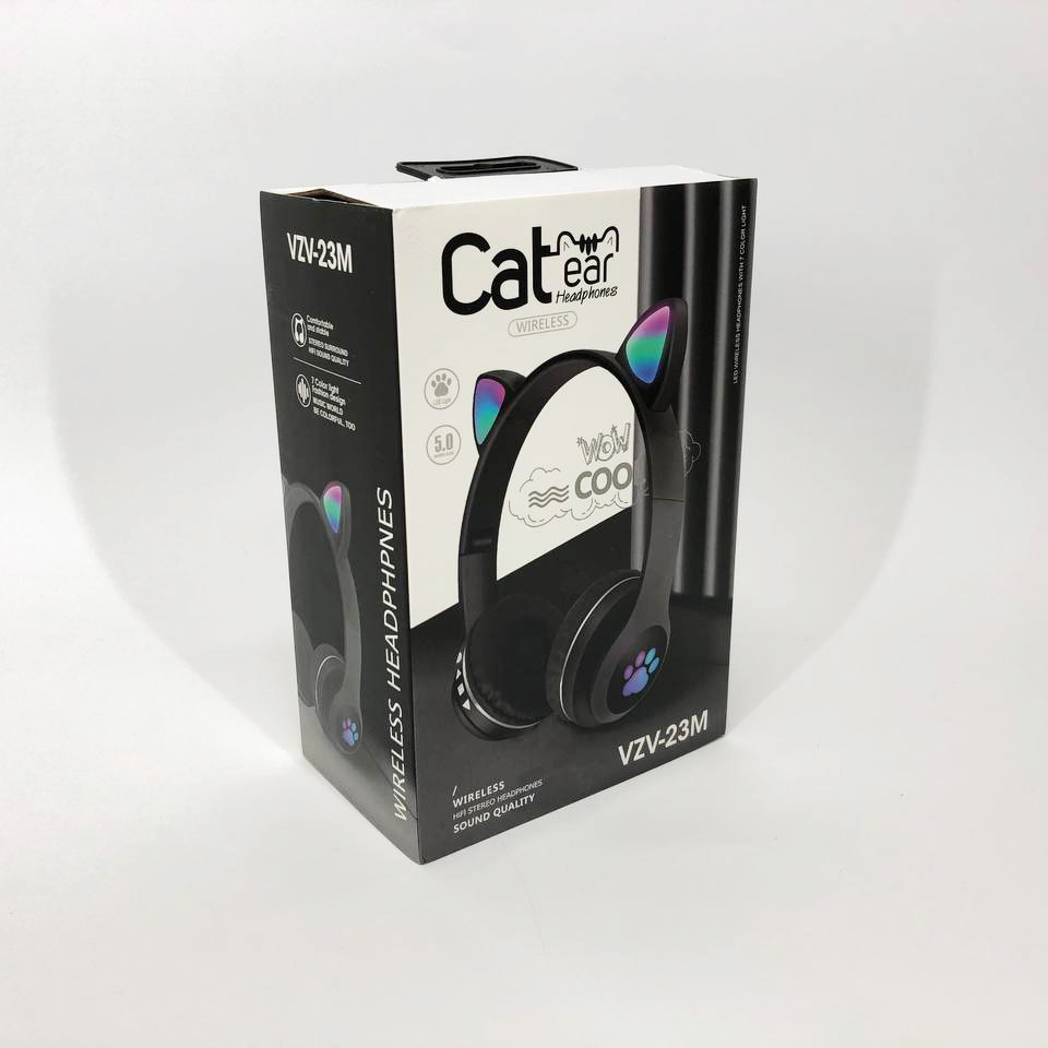 TYI Беспроводные наушники с кошачьими ушками и RGB подсветкой Cat VZV 23M. Цвет: черный - фото 9 - id-p2195305997