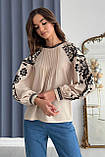 Жіноча блуза з креповою фактурою  44-56 розміри, фото 9