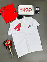 VIV Поло футболка рубашка мужская Hugo Boss Premium белый мужское поло чоловіче / хьюго босс / поло мужское