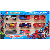 Набор машинок "Супер героев Road Racing" FD36-B-2, 8 шт Denwer P Набір машинок "Супер героїв Road Racing"