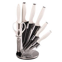 Набір кухонних ножів із нержавіючої сталі 7 предметів, супер гострі кухонні ножі з підставкою