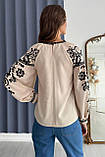 Жіноча блуза з креповою фактурою  44-56 розміри, фото 2