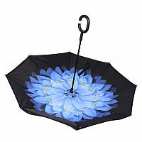 Тор! Зонт наоборот Up-Brella Цветок Синий