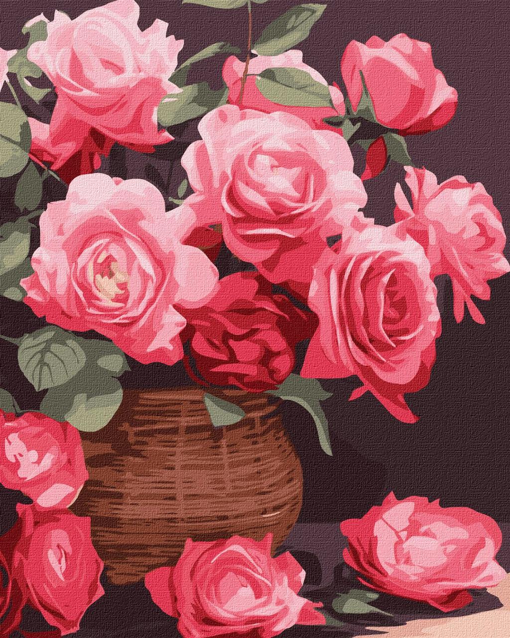 Картина за номерами 40х50 см. Барвисті троянди ©art_selena_ua Ідейка КНО3250