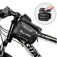 Тор! Сумка велосипедна на раму West Biking Smart 0707213 для смартфонів Black + Gray