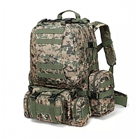 Тор! Рюкзак тактичний військовий із підсумками 55 л Tactical Backpack B08 Піксель