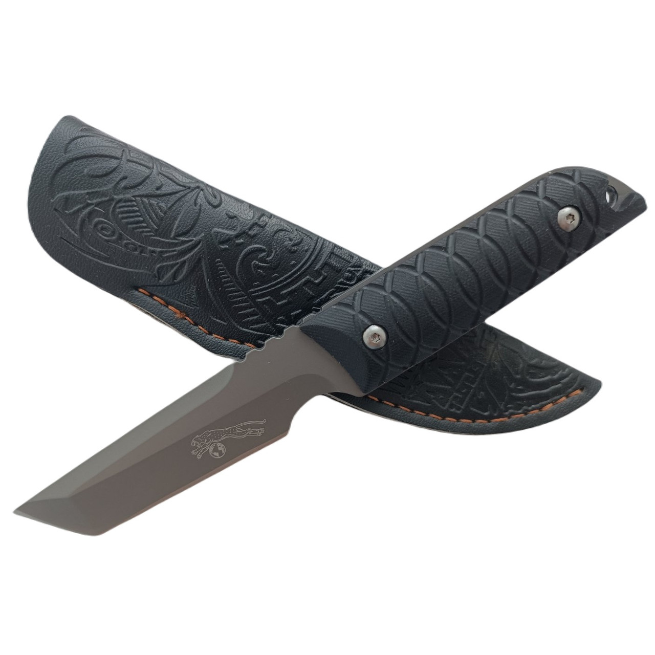 Тактичний мисливський ніж Tanto Пума з Чохлом 19см Black (7_00117)