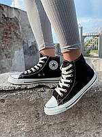 Кеды конверсы женские высокие унисекс кеды converse для девушки черные Denwer P Кеди конверси жіночі високі