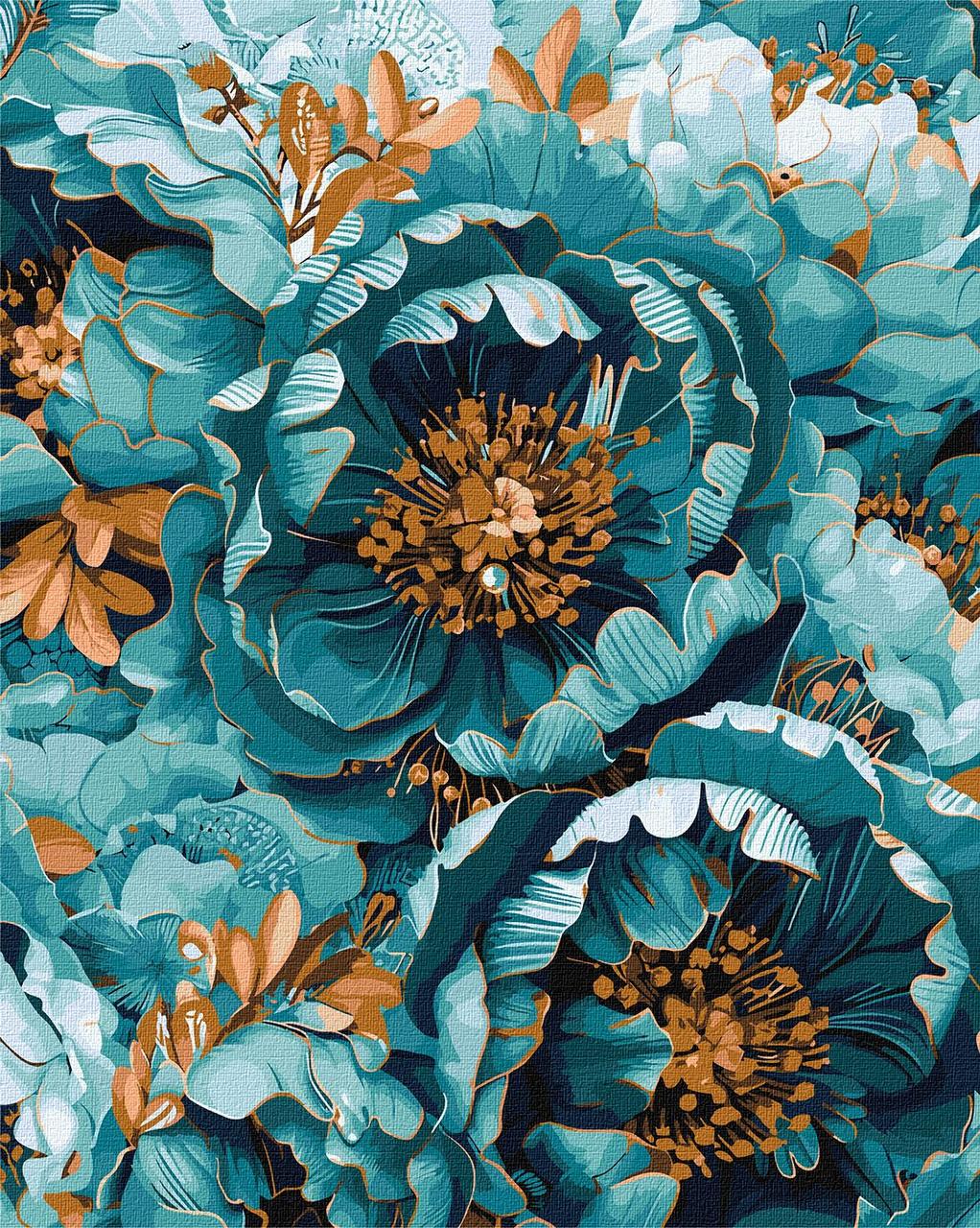 Картина за номерами 40х50 см. Квітуча гармонія з фарбами металік ©victoria_art___Ідейка КНО3276