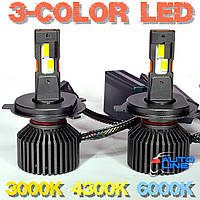 CAN 3-цветные LED-лампы H4 9-32В - B-Power CAN H4 LED N3C V3 120W 28000Lm 3000K/4300K/6000K (комплект)