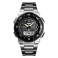 Часы наручные мужские SKMEI 1370SI с металлическим ремешком серебряный Denwer P Годинник наручний чоловічий