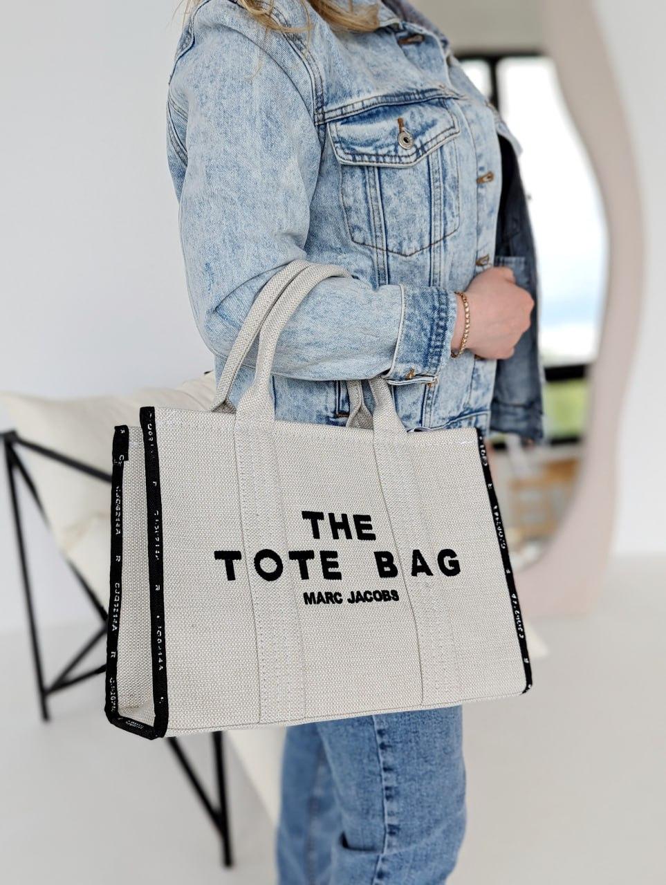 Сумка жіноча THE jacquard medium TOTE BAG текстиль молочний