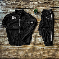 Мужской спортивный костюм с черными плащевками на кофту и брюки. Denwer P Чоловічий спортивний костюм з