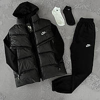 Спортивный костюм для мужчины Nike черный костюм с безрукавкой Denwer P Спортивний костюм для чоловіка Nike