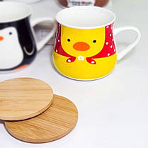 Кружка з бамбуковою кришкою "Love Cup", 450мл (Велика керамічна чашка для чаю), фото 5