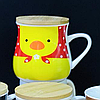 Кружка з бамбуковою кришкою "Love Cup", 450мл (Велика керамічна чашка для чаю), фото 8