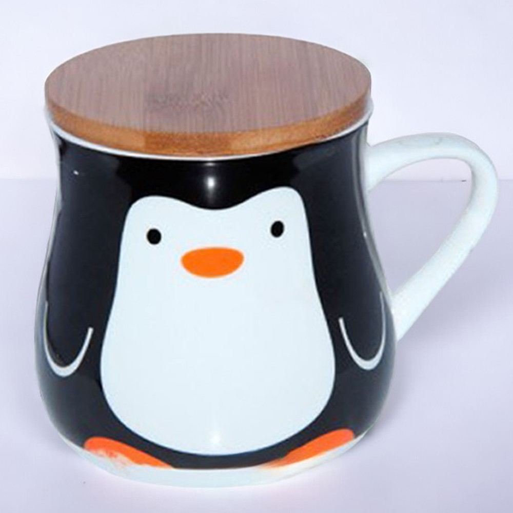 Чашка для чаю з кришкою "Love Cup", 450мл (Керамічна кружка з бамбуковою кришкою), фото 1