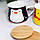 Чашка для чаю з кришкою "Love Cup", 450мл (Керамічна кружка з бамбуковою кришкою), фото 5