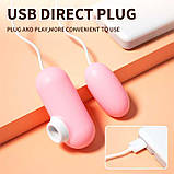 Подвійне вакуумне віброяйце "Вуманайзер" з USB-проводом 10 режимів - Вібратори, фото 3