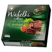 Вафли в шоколаде с ореховым кремом Tasso Wafelki 600г