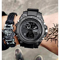 Мужские спортивные часы черные Sanda Tattoo Denwer P Чоловічий спортивний годинник чорний Sanda Tattoo