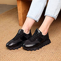 Кроссовки женские черные кроссы спортивные кроссовки для женщин tts Denwer P Кросівки жіночі чорні кроси