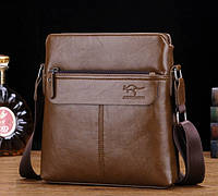 Мужская сумка планшетка Кенгуру сумка-планшет на плечо для мужчин Светло-коричневый Denwer P Чоловіча сумка