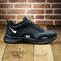 Кроссовки мужские Nike натуральная кожа, кроссовки мужские кожаные черные, мужская обувь натуральная кожа