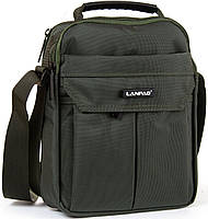 Мужская сумка Lanpad тканевая зеленая LAN3768 хаки Denwer P Чоловіча сумка Lanpad тканинна зелена LAN3768 хакі