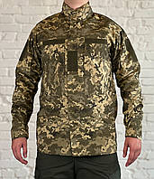 Китель пиксель рипстоп летний тактический военный зсу уставной форменный куртка камуфляж с велкро-липучками