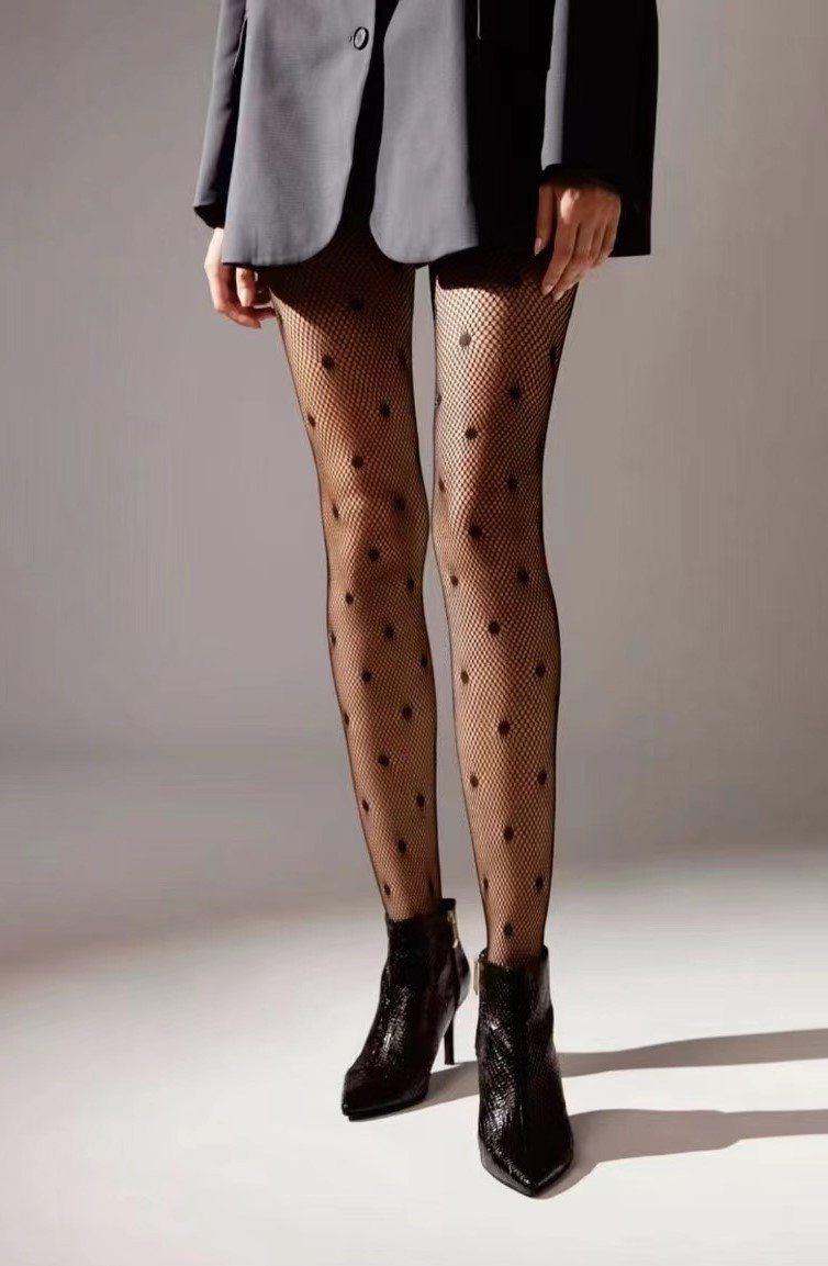 Колготки жіночі з малюнком дрібна сітка чорні 2/3р TM Karolina, фото 1