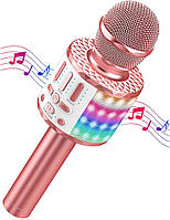 Караоке-микрофон светодиодный беспроводной Bluetooth с динамиком акустический для Android/iPhone/iPad/PC