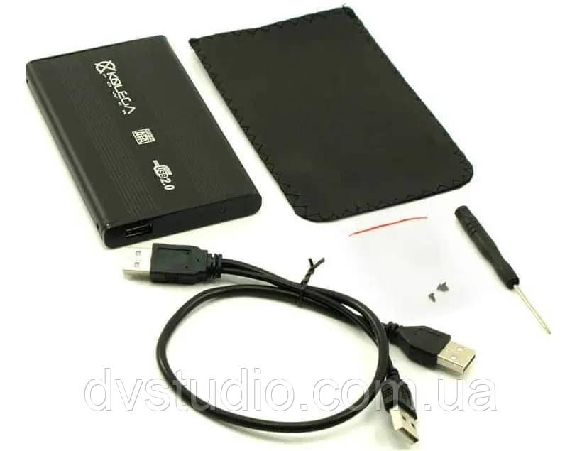 USB 2.0 карман (алюминевый) для HDD SATA 2.5" (USB-HDD карман) 1 день гар. - фото 1 - id-p2195358638