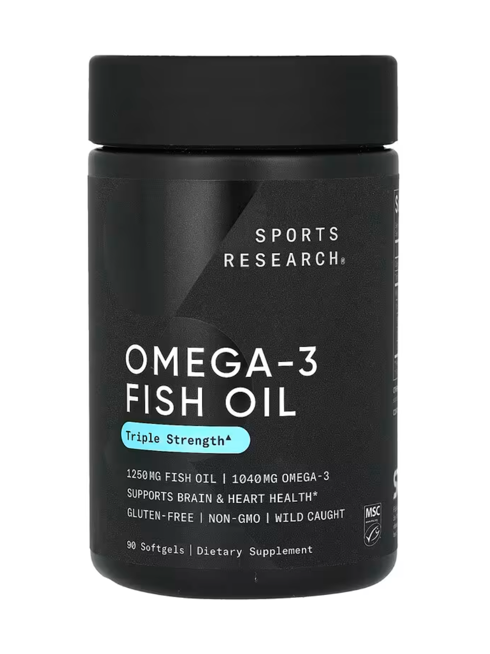 Sports Research Triple Strength Omega-3 Fish Oil 1250 mg 90 Softgels