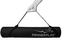 Килимок для йоги та фітнесу PowerPlay 4010 PVC Yoga Mat Чорний (173x61x0.6) D_540