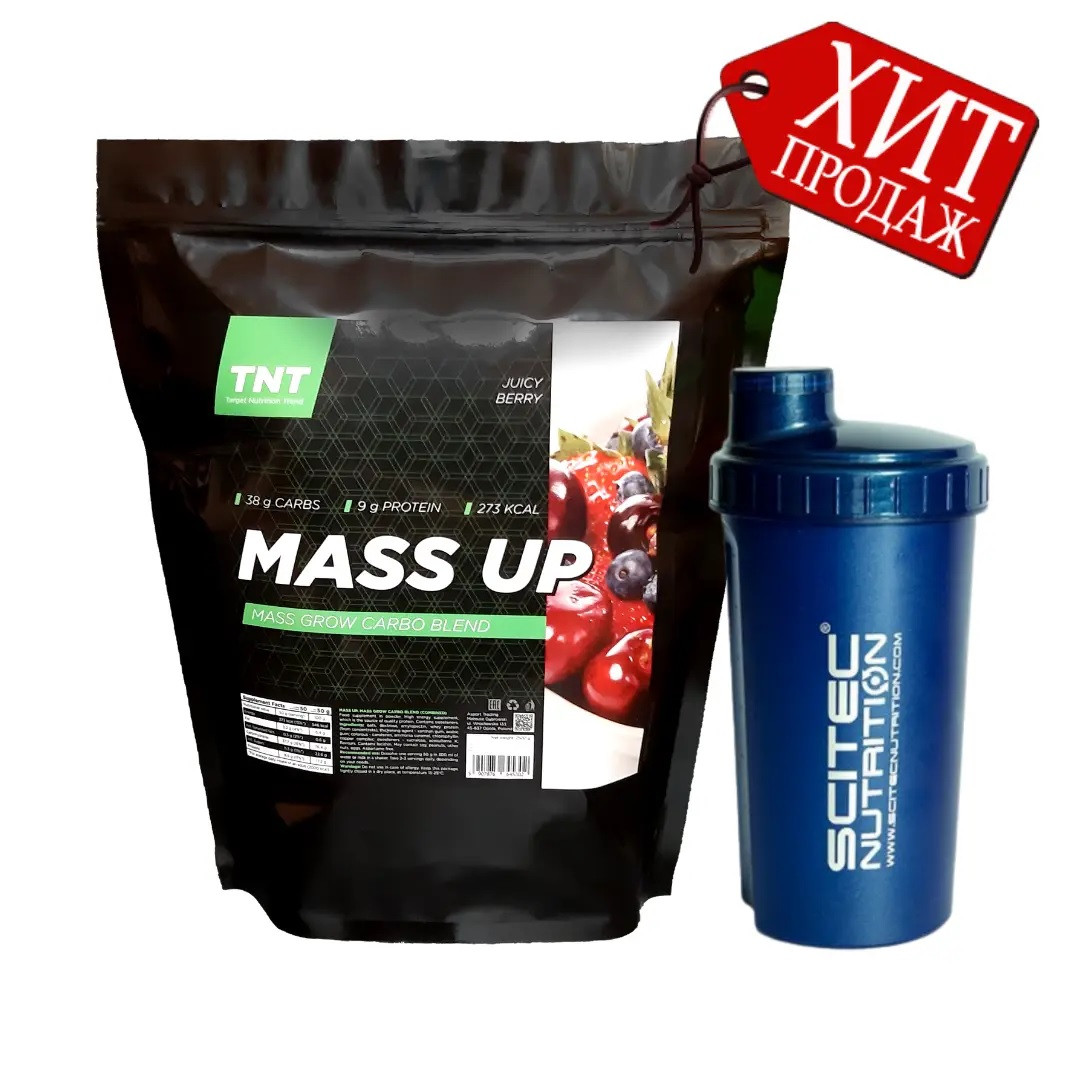 Гейнер Mass Up TNT Nutrition 2,5 кг смак соковита ягода + Шейкер, фото 1