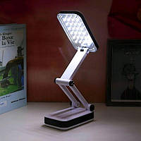 Настольная лампа LED "LH-666" Бело-черная, аккумуляторный светильник настольный трансформер 24LED 2W Techo