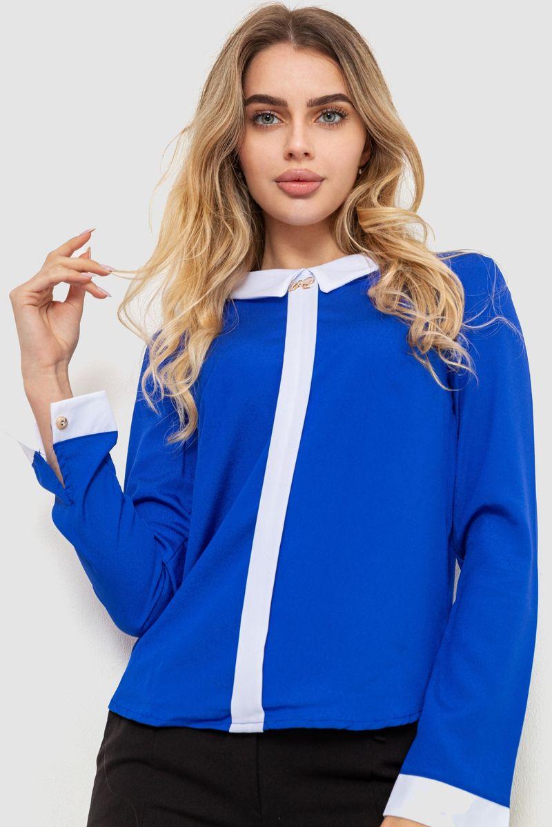 Блуза шифонова, колір електрик, розмір S, 186R102-1