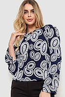 Блуза с принтом, цвет сине-белый, размер L, 186R400