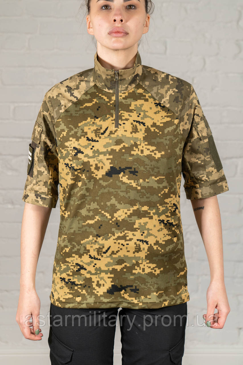 Убакс військовий піксель ріпстоп з коротким рукавом камуфляжний жіноча сорочка бойова зсу тактична pixel UIO