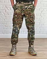 Штаны тактические мультикам с наколенниками рип-стоп камуфляжные армейские демисезонные брюки multicam зсу UIO