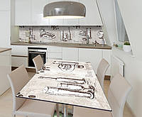 Наклейка 3Д вінілова на стіл Zatarga «Англійський фуршет» 600х1200 мм для будинків, квартир, сто SX, код: 6444302