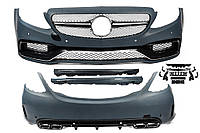 Комплект обвесов с полным задним бампером (дизайн C63 AMG) для Mercedes C-сlass W205 2014-2021 гг DOK